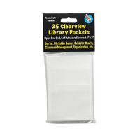 Ashley 3 1/2" x 5" Clear View Self Adhesive Library Pockets, 75 Pack-Pocket type: Clear-view self adhesive library pocket