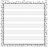 Teacher Created Resources 7 Pocket Chart - 28" x 28" - Black Painted Dots on White -Lightweight and durable pocket charts feature colorful designs and hang easily from sturdy, metal grommets