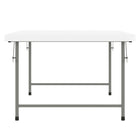 Flash Furniture 30"W x 60"L x 19"H Kid's Granite White Plastic Folding Table-Protective Floor Caps