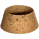 HOMCOM 24" Hyacinth Christmas Tree Hand Woven Base Cover - Natural-Rustic style with exquisite braided pattern enhances holiday decor 