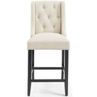 Modway Baronet Upholstered Fabric Counter Bar Stool - Beige - Set of 2-Assembly Required