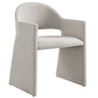 Modway Talia Upholstered Fabric Dining Armchair - Linen-Soft Slub Weave Fabric Upholstery