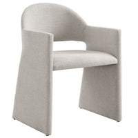 Modway Talia Upholstered Fabric Dining Armchair - Linen-Soft Slub Weave Fabric Upholstery