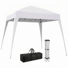 Outsunny 8 ft W x 8 ft L Pop Up Canopy Foldable Outdoor Canopy Tent with Bag - White-Suitable for organizing a small party, a picnic, beach outings, etc