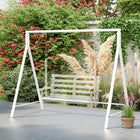 Outsunny Metal Porch Swing Stand with 4 Rings-A-frame design to help it stay still while you are in movement
