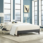 Modway Sharon Fabric Full Bed Frame with Squared Tapered Legs - Grey-Upholstered in Polyester