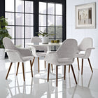 Modway Aegis Dining Armchair - Light Grey - 4 Pack-Supportive high back and arms
