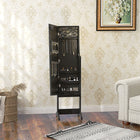 HOMCOM Mirror Jewelry Cabinet with LED Lights - 14.25" L x 11.75" W x 53.5" H - Black-Easy assembly is required