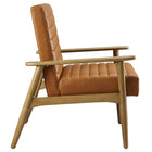 Modway Jensen Vegan Leather Accent Chair - French Oak Tan-Non-Marking Foot Glides