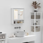Kleankin Medicine Cabinet with Mirror - White-Solid MDF with painted surface for stability and easy cleaning