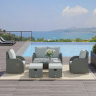 Outsunny 6-Piece Patio Furniture with Thick Cushions and Loveseat Sofa - Grey-Perfectly suit for garden, balcony, patio, poolside and other suitable space in your garden