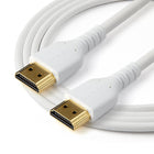 StarTech Slim HDMI Cable - 6' - White-Navigate tight spaces with slim, flexible design: TPE Jacket absorbs stress of frequent bends without damaging the cable, 34AWG Slim HDMI cable features a compact 4.7mm outer diameter for a clean, flexible fit in space-constrained environments