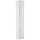 HOMCOM Tall Bathroom Storage Cabinet with Three Adjustable Shelves - White-Compact and tall cabinet, great for narrow spaces