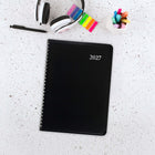 Staples 2027 Daily Planner - 8" H x 4-7/8" W - Black - Bilingual-Black cover