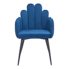 Zuo Noosa Dining Chair - Navy Blue - Set of 2-Soft and smooth velvet fabric