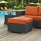 Modway Sojourn Outdoor Patio Sunbrella Ottoman - Canvas/Tuscan-Synthetic Rattan Weave