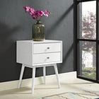 Modway Dispatch Nightstand - White-Two Full-Extension Glide Drawers
