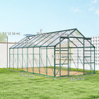 Outsunny 16' x 8' Aluminium Polycarbonate Greenhouse with Adjustable Roof Vent- UV-protective polycarbonate panels shield plants from intense sunlight
 