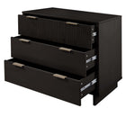 Manhattan Comfort Granville 37.8" Modern Dresser - Black-Featuring 25mm of Board Thickness Made of High Quality Solid Wood and Solid Wood Ribbed Drawer Front.