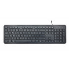 Basic Tech Wired Keyboard - Black-Full-size keyboard with palm rest and adjustable tilt