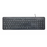 Basic Tech Wired Keyboard - Black-Full-size keyboard with palm rest and adjustable tilt