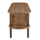 Modway Torus Oval Wood TV Stand - Walnut-Non-Marking Foot Caps