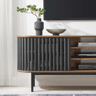 Modway Fortitude 71" TV Stand - Walnut Black-Two Sliding Doors