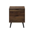 Monarch Specialties 24" 2-Drawer Laminate Accent Table - Walnut-2 spacious storage drawers with handles, this side table helps keep essentials organized and your space clutter-free, all while maintaining an elegant appearance