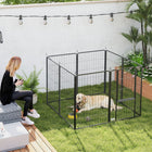 PawHut 8-Panel Heavy Duty Foldable Dog Playpen - 39" H-Door features a secure latch for safety yet easy access