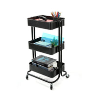 Simply 3 Tier Rolling Cart - Black-Utility cart easy for storage and moving