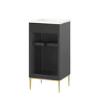 Modway Awaken 18" Bathroom Vanity - White/Black-Spacious Storage