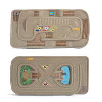Simplay3 Carry & Go Track Table-Side 1 has molded-in car tracks with varying intricate textures and patterns as well as detailed decal trim