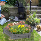 Outsunny Screwless Raised Garden Bed - 395" L x 395" W x 65" H - Grey-Easy to assemble, no screws required 