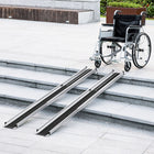 HOMCOM 8' Telescopic Wheelchair Ramp - Silver-Aluminum construction offers durability and high load capacity 