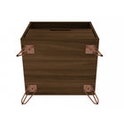 Manhattan Comfort Rockefeller 20.08" Mid-Century Modern 1-Drawer Nightstand 2-Piece Set - Brown-Perfect for Storage or Display Items