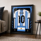 Frameworth Official FIFA World Cup 2026 Argentina Lionel Messi Framed Replica Jersey - 25.75" x 33.75"-Handcrafted in Canada by Frameworth Sports Marketing, established 1992, producing officially licensed sports memorabilia.