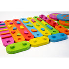 Bintiva Wood Obstacle Course Balance Path with Numbers - 17 Pieces-Features a solid wood construction. Can be used in home, school or therapy gym setting