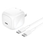 Belkin 45W USB Fast Wall Charger with 1m USB-C to USB-C Cable -Compact size with foldable prongs that make it great for travel