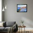 Santorini Greece Oia Houses - Framed Canvas - 35" x 27"-Ready to hang - arrives fully assembled