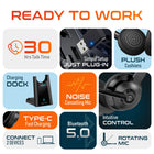 Delton 35X Bluetooth Computer Headset with USB Dongle & Charging Dock - Black-Wear it your way with a flexible omnidirectional microphone that works on either the left or right side for personalized comfort and control.