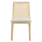 Modway Monarch Wood and Rattan Dining Side Chair - Antique White/Natural/Heathered Weave Ivory-8