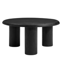 Modway Mavina Round Mango Wood Coffee Table - Black-Solid Mango Wood