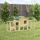 PawHut Chicken Coop, Wooden Large Rabbit Hutch with Nesting Box, Run - Ramp-Two built-in ramp for easy access in and out