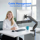 ShoppingAll Single VESA Monitor Mount with Fully Adjustable Gas Spring Arm and Office Desk Clamp - Black-Fully Adjustable & Easy to Position: Enjoy seamless tilt (-85° to +90°), swivel (±90°), and full 360° rotation with smooth one-hand height adjustments up to 15.6"