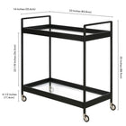 Hudson&Canal Cooper 33"W Bar Cart - Blackened Bronze-9
