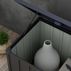 Outsunny 119 Gallon Deck Box with Wheels & Handles-Weather-resistant steel structure: strong and robust. Suitable for outdoor use

