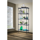 Can-Bramar Etagere Bookcase 5 Shelves 80W x 34.3D x 181.8H cm, Matte Black Frame w/Black Melamine Shelves (HP20905-MBB)-Bookcase with wood shelves and the metal frame is designed in the contemporary style. The shelf size provides the perfect amount of spaces to display many keepsakes, books, vases, and the like. The piece features easy-care melamine veneer laminate surfaces and durable powder-coated metal frame construction. This bookcase matches with our desk shown on the picture (HP20907-MBB). Includes cl