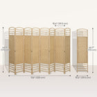 HOMCOM 8 Panel Wave Fiber Freestanding Room Divider for Home Office - Natural-Folding design with eight panels and nine metal hinges allows you to create a new look and save space when not in use
