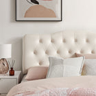 Modway Annabel Stain-Resistant Performance Velvet Full Headboard - Alabaster-7 Adjustable Mount Positions