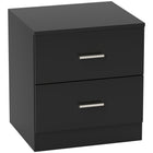 HOMCOM Bedside Table with 2 Drawers - Black-Simple design is versatile and modern. Suitable for many home spaces!